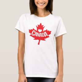 Heart houdt van Canadese maple leaf t shirt