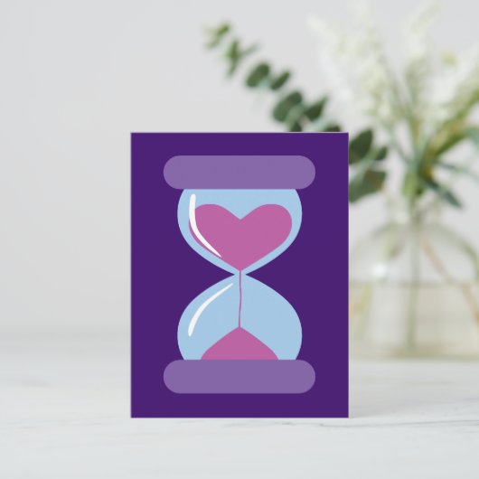 Heart Hourglass Briefkaart (Staand voorkant)
