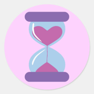 Heart Hourglass Ronde Sticker