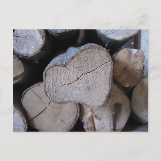 Heart-hout Briefkaart (Voorkant)