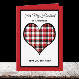 Heart Husband Christmas Card Kaart