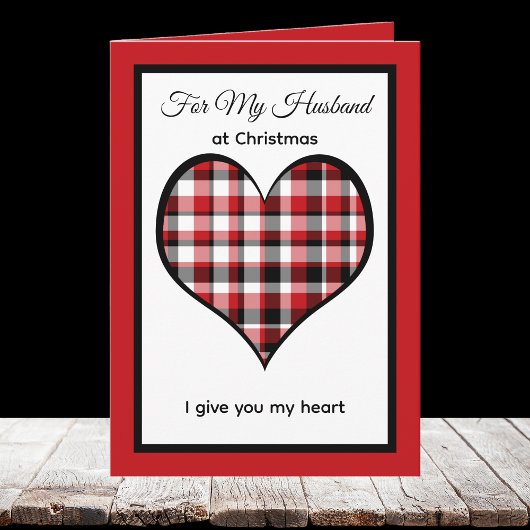 Heart Husband Christmas Card Kaart