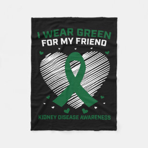 Heart I Wear Green For My Friend Kidney Disease Aw Fleece Deken