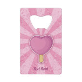 Heart Ice Cream Stick Creditkaart Flessenopener (Voorkant)