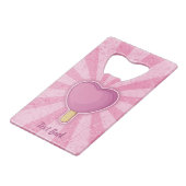 Heart Ice Cream Stick Creditkaart Flessenopener (Achterkant Gekanteld)