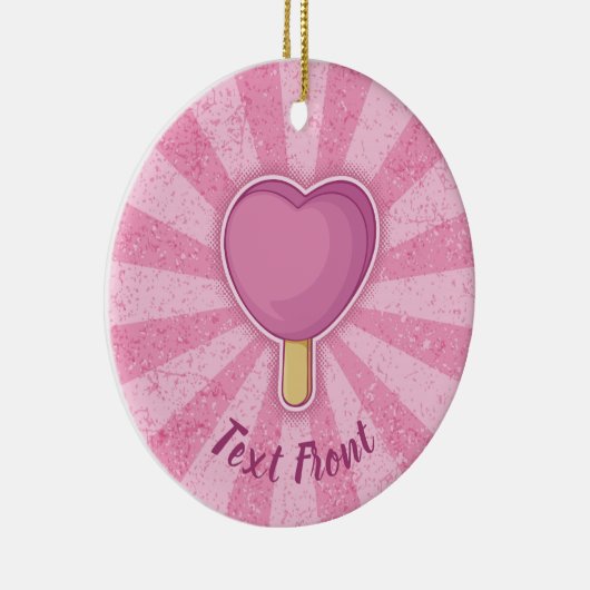 Heart Ice Cream Stick Keramisch Ornament (Rechts)