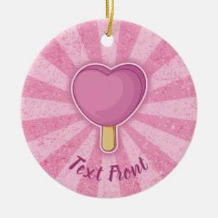 Heart Ice Cream Stick Keramisch Ornament