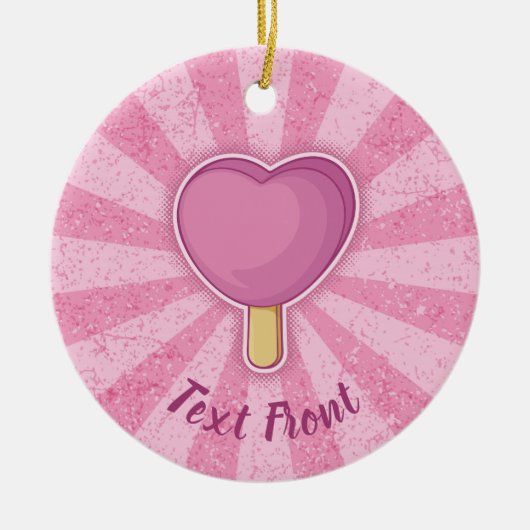 Heart Ice Cream Stick Keramisch Ornament (Voorkant)