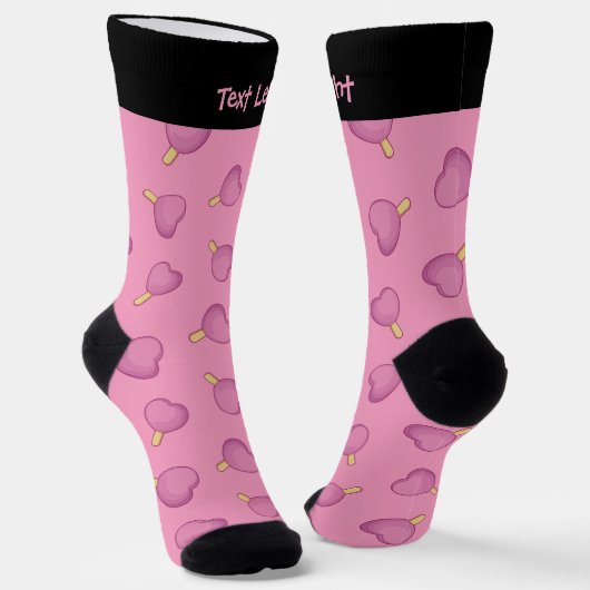 Heart Ice Cream Stick Pattern Socks Sokken (Gebogen)
