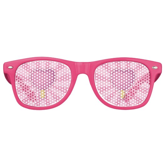 Heart Ice Cream Stick Retro Zonnebril (Voorkant)