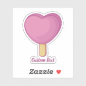 Heart Ice Cream Stick Sticker (Vel)