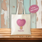 Heart Ice Cream Stick Tote Bag