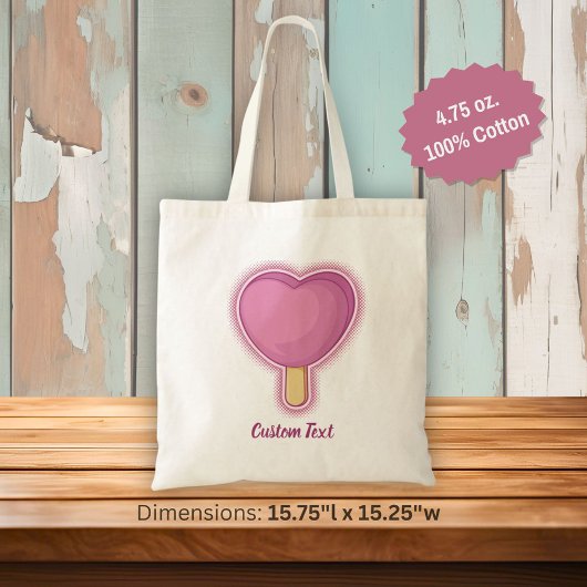 Heart Ice Cream Stick Tote Bag