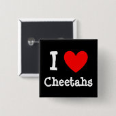 Heart, ik, Cheetahs Vierkante Button 5,1 Cm (Voorkant /achterkant)