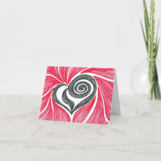 Heart in a swirl feestdagen kaart
