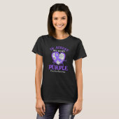 Heart In August We Wear Purple Overdose Awareness  T-shirt (Voorkant volledig)