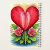 Heart In Bloom | Floral Heart Notebook Notitieboek (Achterkant)