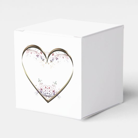 Heart in Flowers Custom Message Bedankdoosjes (Voorkant Zijde)