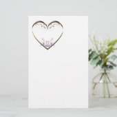 Heart in Flowers Custom Message Briefpapier (Staand voorkant)