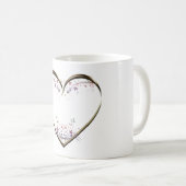Heart in Flowers Custom Message Koffiemok (Voorkant rechts)