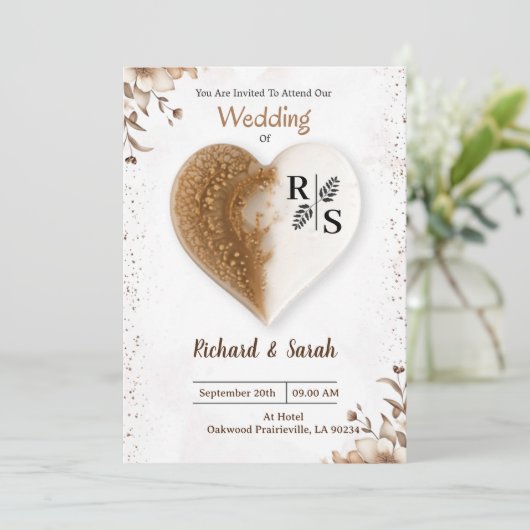 Heart In Harmony Uitnodiging (Staand voorkant)