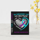 Heart In Memory Of My Brother Suicide Awareness Pr Kaart (Gele Bloem)