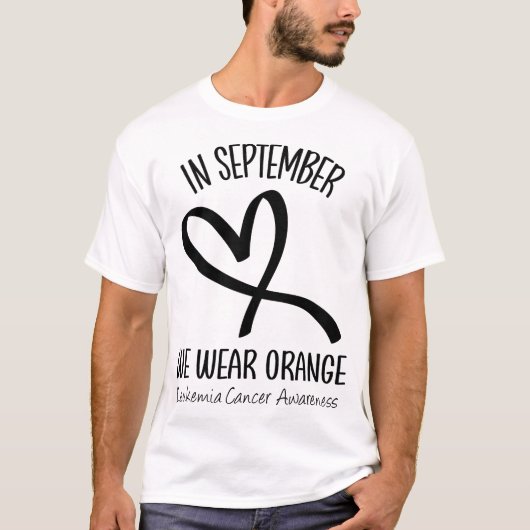 Heart in September We Wear Orange Leukemia T-shirt (Voorkant)