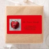 Heart in Sneeuwvakantieadreslabel Etiket (Insitu)