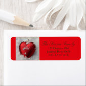 Heart in Sneeuwvakantieadreslabel Etiket (Insitu)