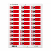 Heart in Sneeuwvakantieadreslabel Etiket (Full Sheet)