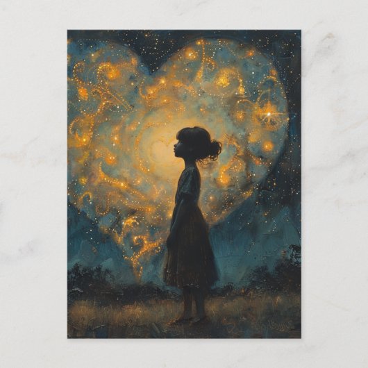 Heart in the Sky AI gegenereerde kunst Briefkaart (Voorkant)