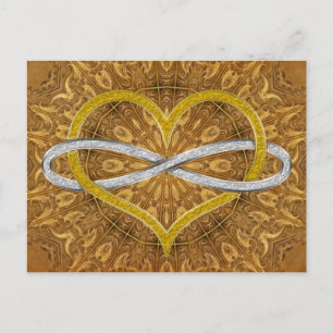 Heart Infinity Gold Silver Briefkaart