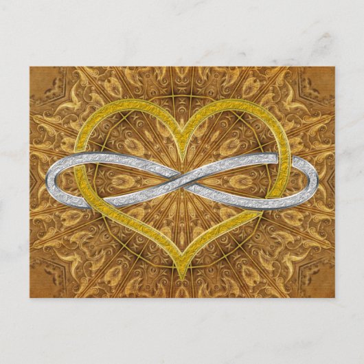 Heart Infinity Gold Silver Briefkaart (Voorkant)