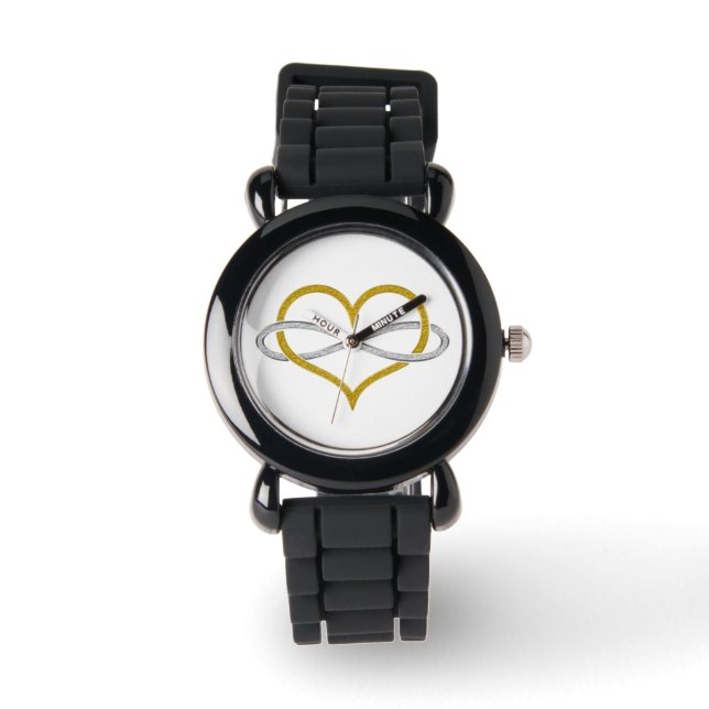 Heart Infinity Gold Silver Horloge (Voorkant)