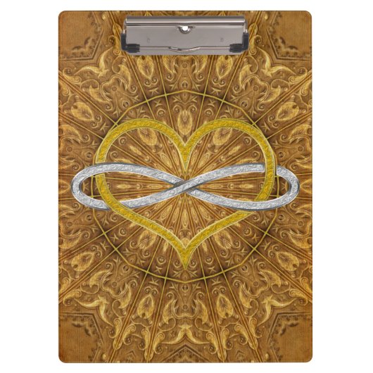 Heart Infinity Gold Silver Klembord (Voorkant)