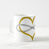 Heart Infinity Gold Silver Koffiemok (Voorkant links)