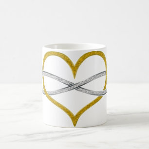 Heart Infinity Gold Silver Koffiemok