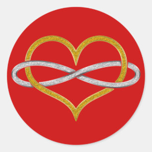 Heart Infinity Gold Silver Ronde Sticker