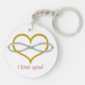 Heart Infinity Gold Silver Sleutelhanger (Achterkant)