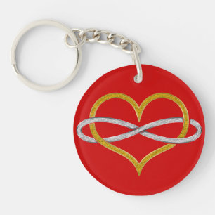 Heart Infinity Gold Silver Sleutelhanger