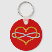 Heart Infinity Gold Silver Sleutelhanger (Voorkant)