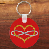 Heart Infinity Gold Silver Sleutelhanger (Voorkant)
