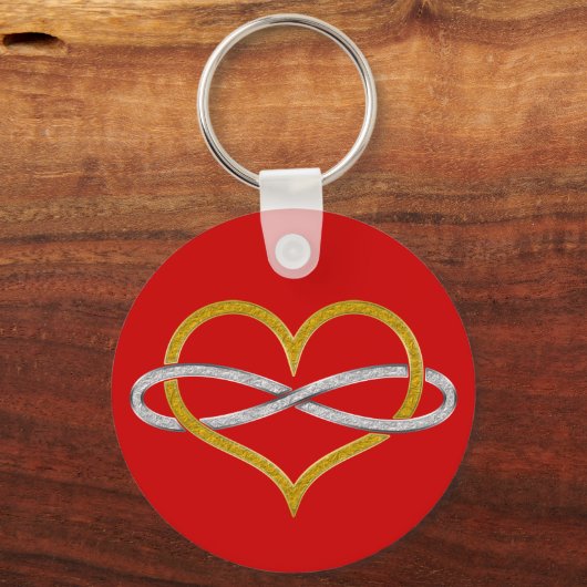 Heart Infinity Gold Silver Sleutelhanger (Voorkant)