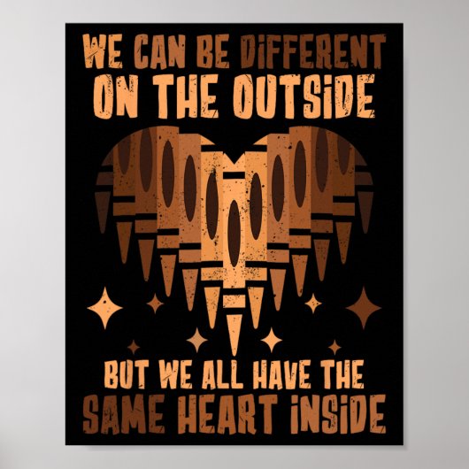Heart Inside Black Geschiedenis Maand Juneteenth T Poster (Voorkant)