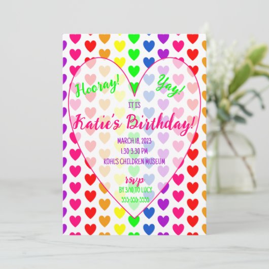 Heart Invitation Kaart (Staand voorkant)