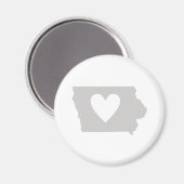 Heart Iowa staatssilhouette Magneet (Voorkant / Achterkant)