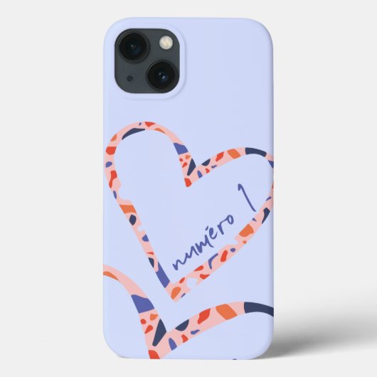 Heart Iphone Case, Frans, Blauw, Luxe, Liefde Case-Mate iPhone Case (Achterkant)