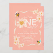 Heart Is Not She ONEderful Daisy eerste verjaardag Kaart (Voorkant / Achterkant)