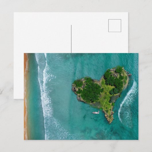 Heart Island Tropical Beach Ocean Travel Photo Briefkaart (Voorkant / Achterkant)