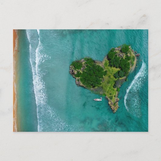 Heart Island Tropical Beach Ocean Travel Photo Briefkaart (Voorkant)